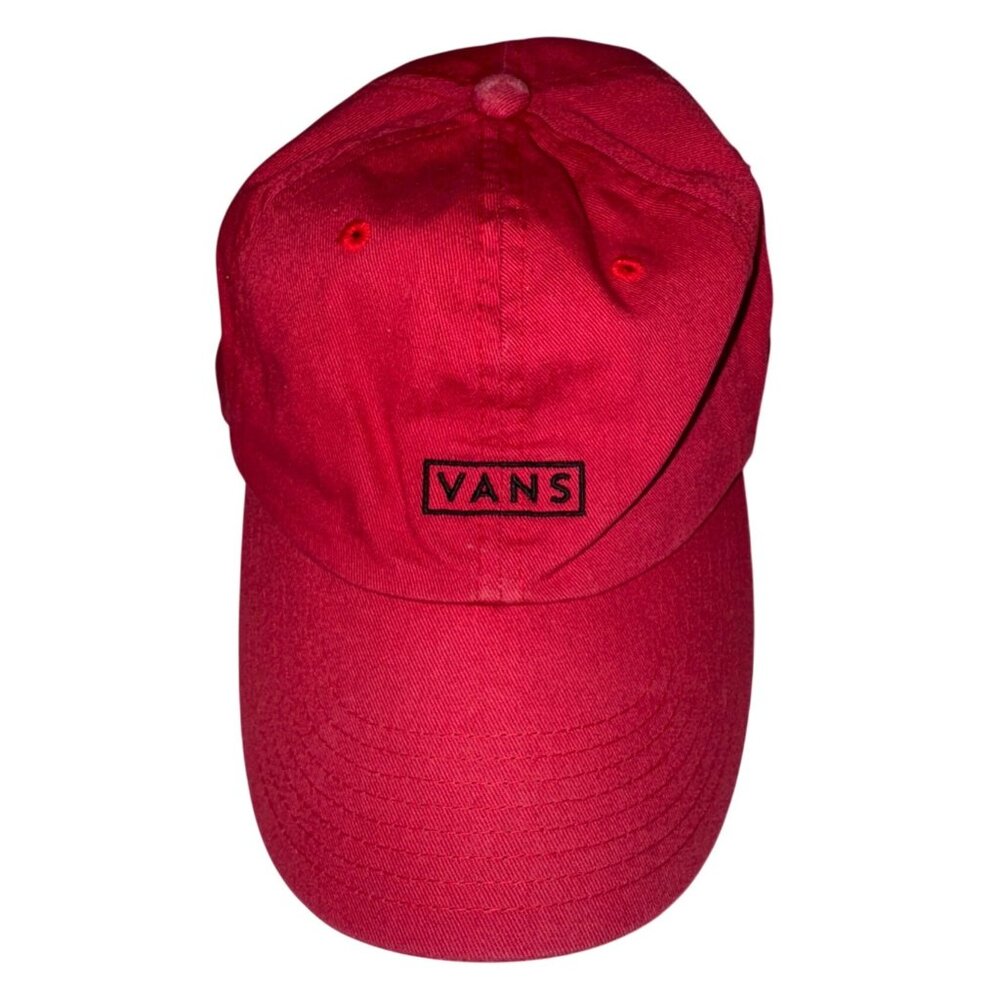 Vans BaseballCap Red Classic Logo Adjustable Cotton Streetwear Casual Minimalist